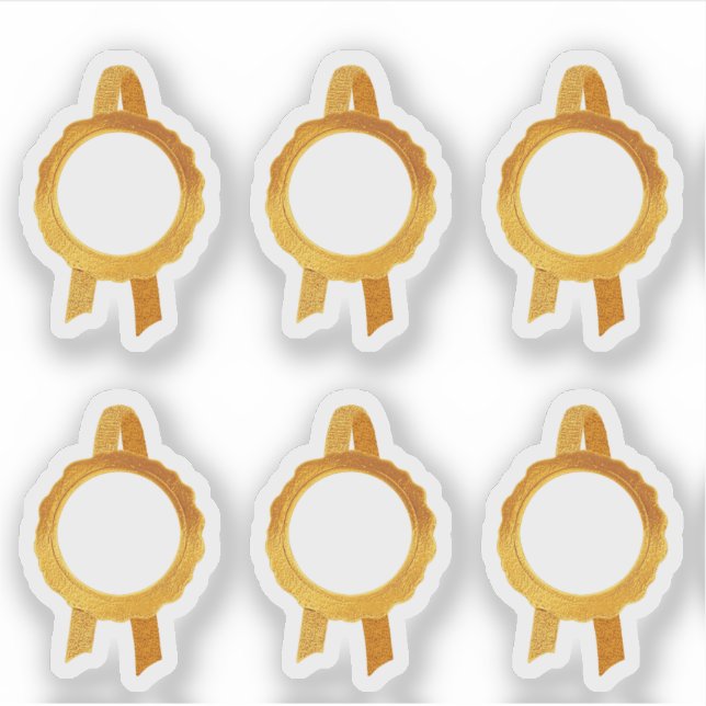 Faux Award/Certificate Seal Ribbons (Gold Hollow) (Front)