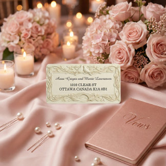 Faux Bas-Relief Wedding Return Address Labels