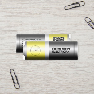 Faux battery electrical mini business card