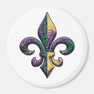 Faux Beaded Fleur de lis Magnet