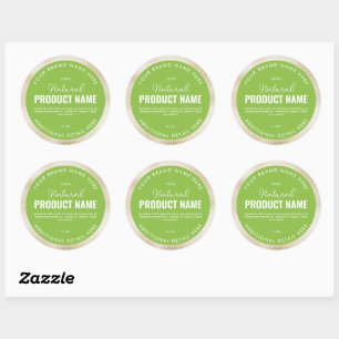 Faux Beige Foil Product Round Label