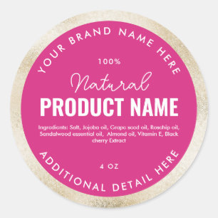 Faux Beige Foil Product Round Label