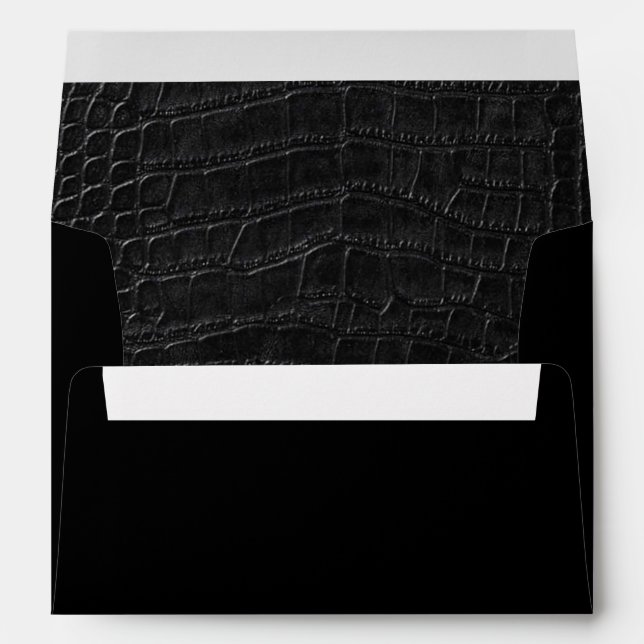Faux Black Alligator Crocodile Leather Skin Envelope (Back (Bottom))