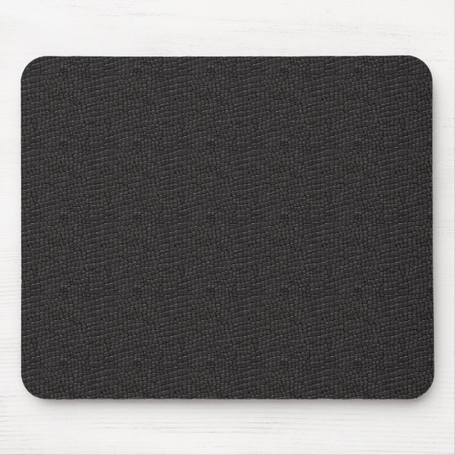 Faux Black Alligator Leather Mouse Pad (Front)