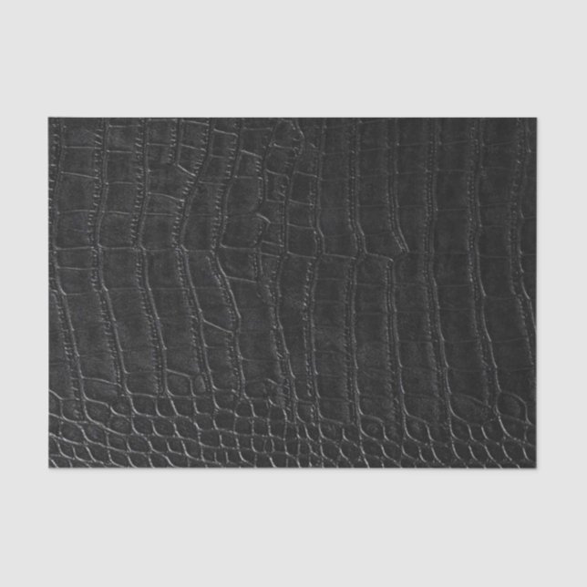 Faux Black Alligator Leather Print Tissue Paper (Front)