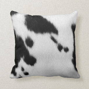 Faux Black and White Cow Hide. Cushion