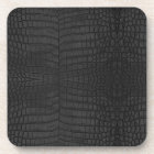 Faux Black Crocodile Leather Print