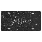 Faux Black Glitter Bokeh Photo Personalised
