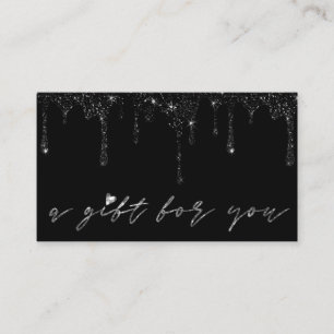 faux black glitter drips business card