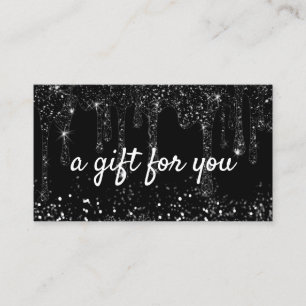 faux black glitter drips gift card