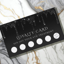 faux black glitter loyalty card