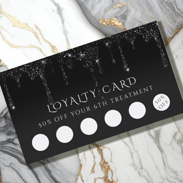 faux black glitter loyalty card (Creator Uploaded)
