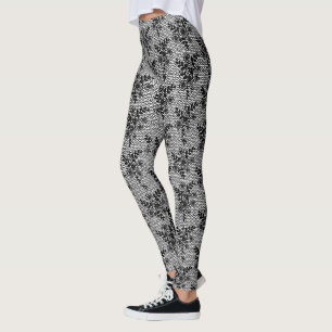 Faux Black Lace Fishnet Leggings Elegant