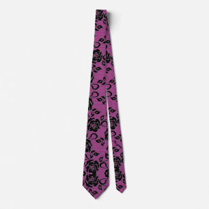 Faux Black Lace Fishnet Tie - Your Colours