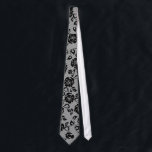 Faux Black Lace Fishnet White Tie - Choose Colour<br><div class="desc">Custom Background Colour Ties with Personalised Romantic Faux Black Roses Lace Fishnet Elegant Neck Tie / Gift - Choose / add your favourite background colours. You can also add your text / name. Resize and move or remove / add element - image / text with customisation tool. Design by MIGNED....</div>