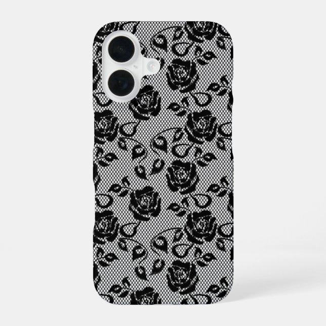 Faux Black Lace iPhone Case (Back)