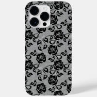 Faux Black Lace Rose Fishnet iPhone Case