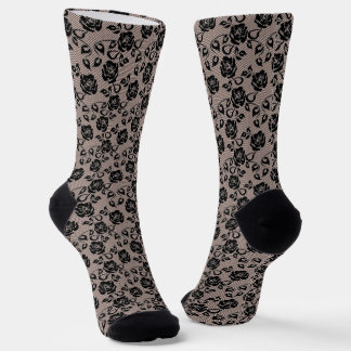 Faux Black Lace Socks