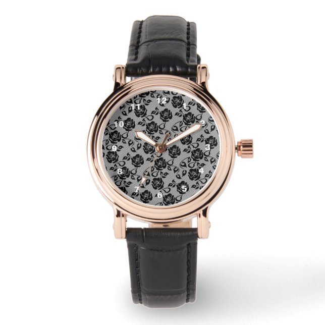 Faux Black Lace Watch (Front)