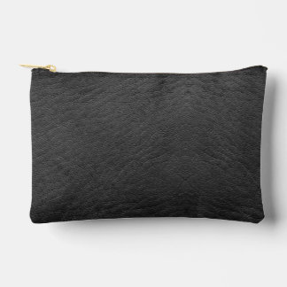 Faux Black Leather Accessory Pouch