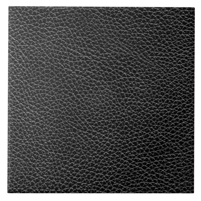 Faux Black Leather Ceramic Tile (Front)