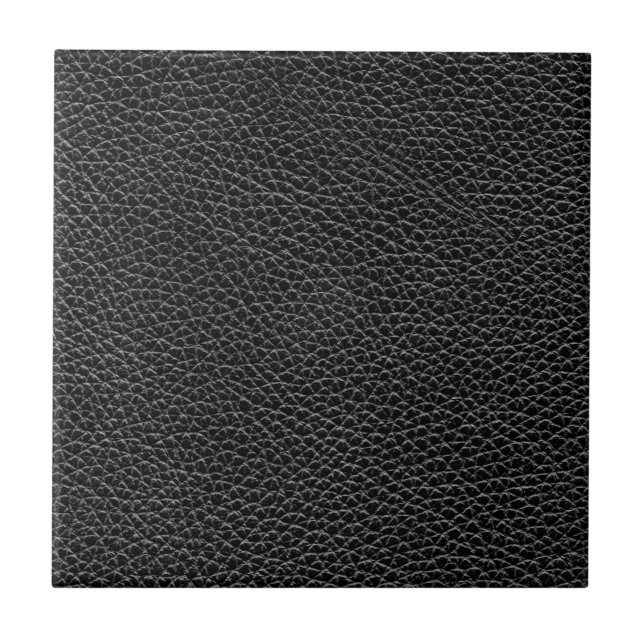 Faux Black Leather Ceramic Tile (Front)