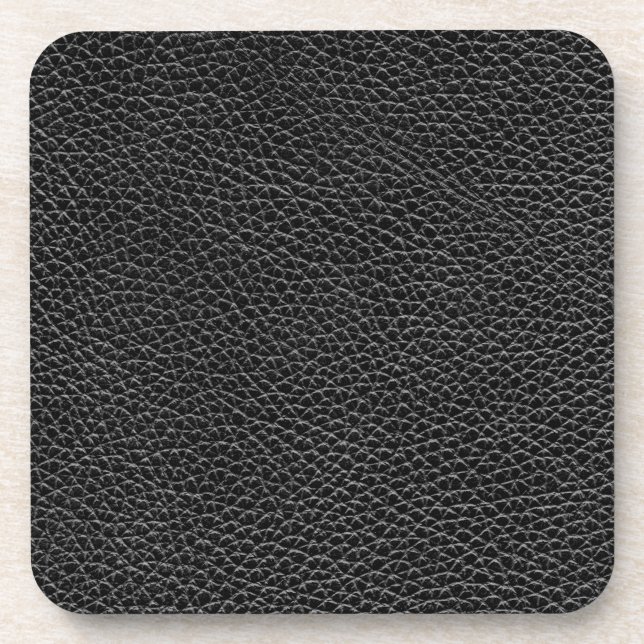 Faux Black Leather Coaster (Front)