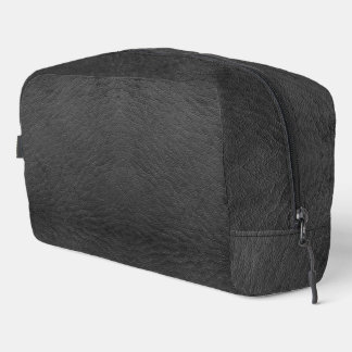 Faux Black Leather Dopp Kit