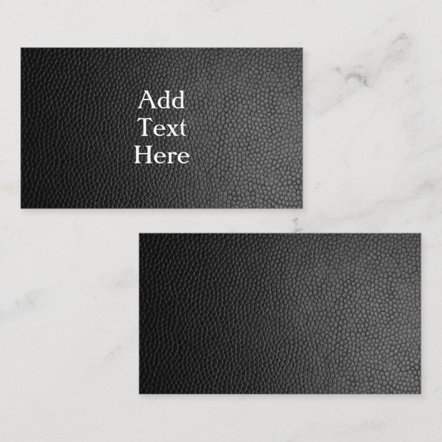 Faux Black Leather Enclosure Card (Front/Back)