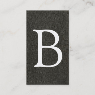 Faux Black Leather Texture Business Card
