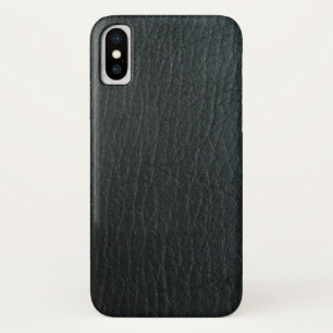 Faux Black Leather Texture iPhone X Case