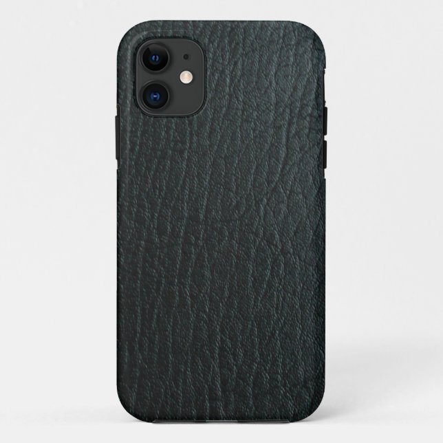 Faux Black Leather Texture Case-Mate iPhone Case (Back)