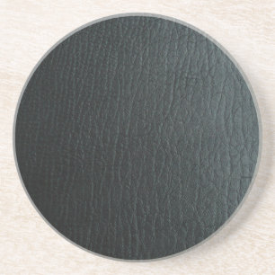 Faux Black Leather Texture Coaster