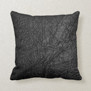 Faux Black Leather Texture Design Cushion