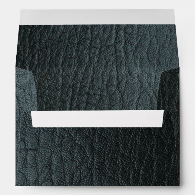 Faux Black Leather Texture  Envelope (Back (Bottom))