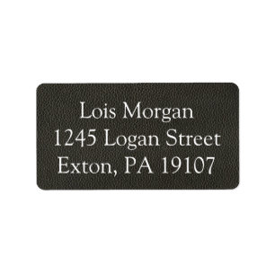 Faux Black Leather Texture Label