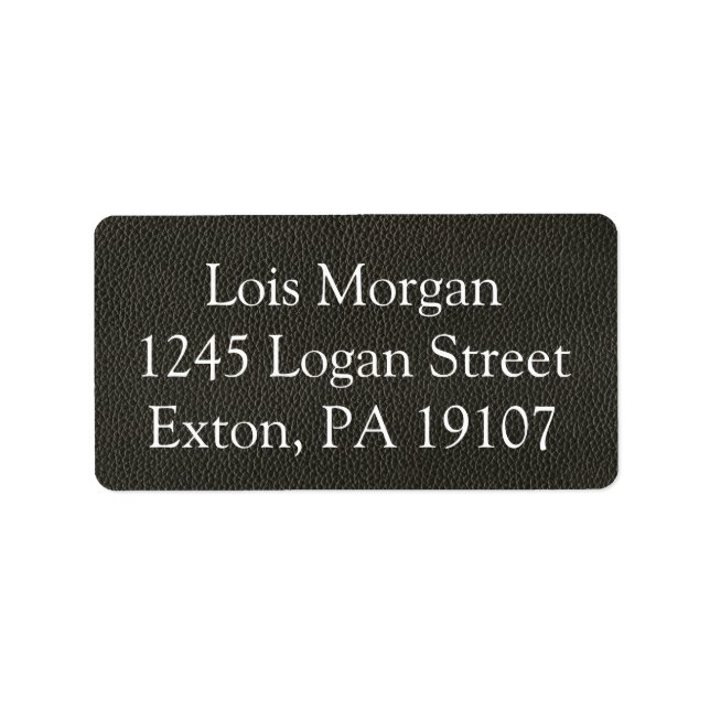 Faux Black Leather Texture Label (Front)