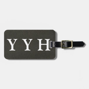 Faux Black Leather Texture Luggage Tag