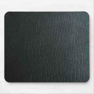 Faux Black Leather Texture Mouse Pad