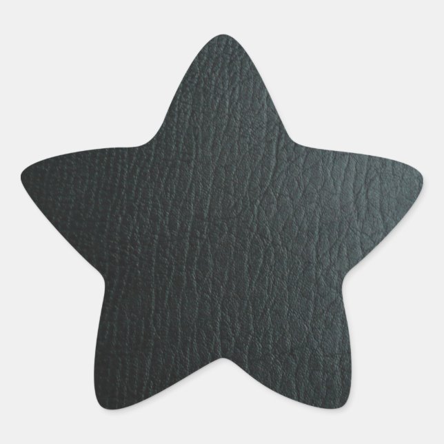 Faux Black Leather Texture Star Sticker (Front)