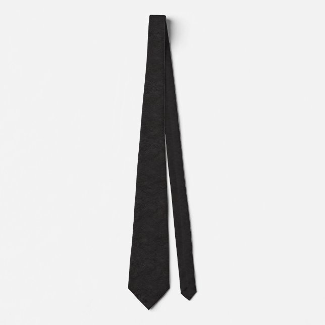 Faux Black Leather Tie (Front)