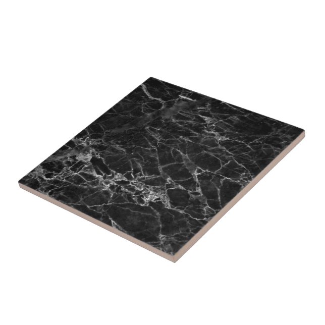 Faux Black Marble Ceramic Tile (Side)