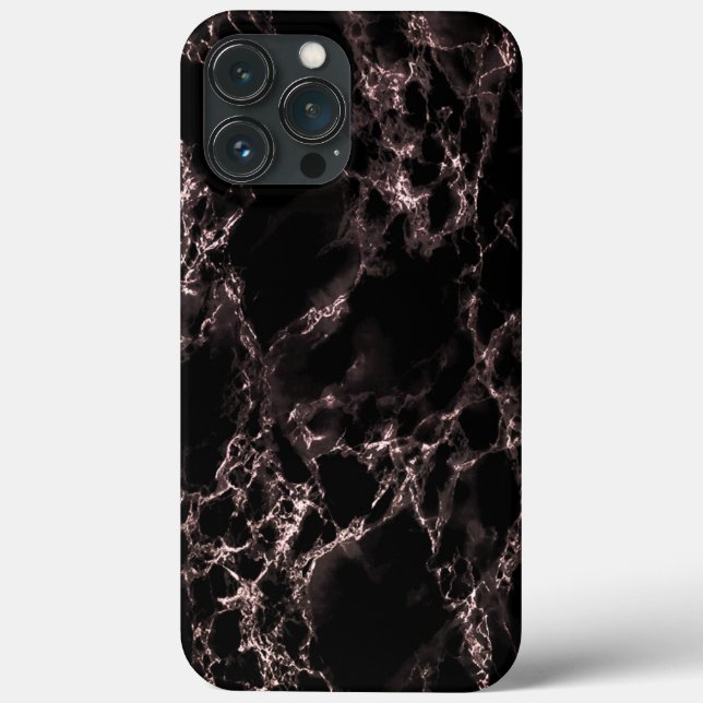 Faux Black Marble iPhone Case Modern Design (Back)