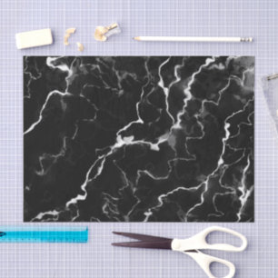 Faux Black Marble Texture Look Tissue Paper