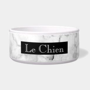 Faux Black White and Grey Marble Le Chien