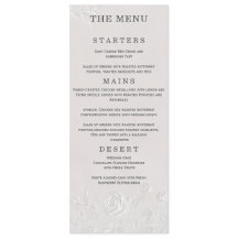 Faux Blind Embossed Arch Wedding Menu Card