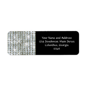 Faux Bling Return Address Label