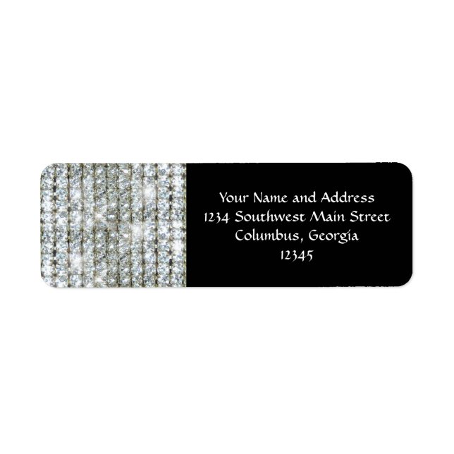 Faux Bling Return Address Label (Front)