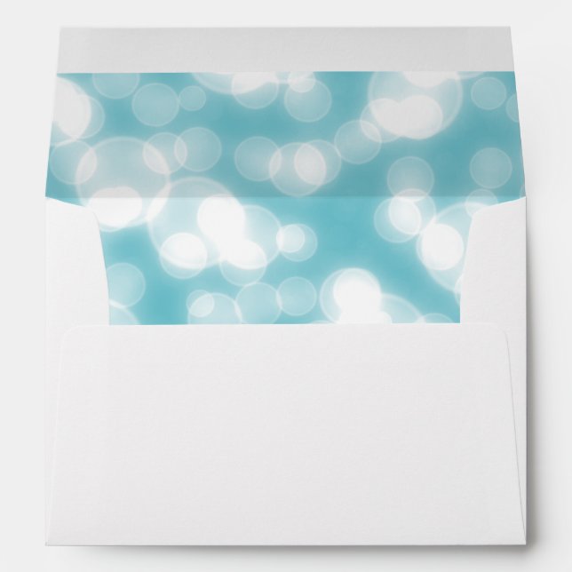 Faux Blue Foil Confetti Elegant Sparkles Envelopes (Back (Bottom))