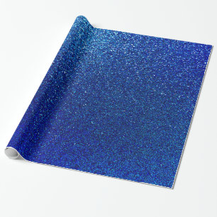 Faux Blue Glitter Background Sparkle Texture Wrapping Paper